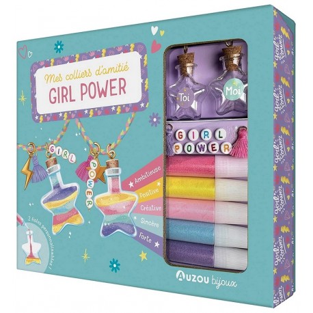 GRAND COFFRET COLLIERS D'AMITIE GIRL POWER - 2 COLLIERS - AUZOU BIJOUX-LiloJouets-Questembert-Muzillac-Morbihan