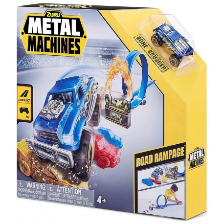 PISTE LOOPING 149CM ROAD RAMPAGE METAL MACHINES AVEC VOITURE METAL 1.64E-LiloJouets-Questembert-Muzillac-Morbihan