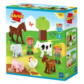 BOITE ABRICK ANIMAUX DE LA FERME - 6 ANIMAUX ET 2 PERSONNAGES-LiloJouets-Questembert-Muzillac-Morbihan