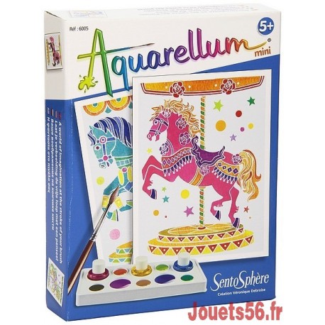 AQUARELLUM MINI CHEVAUX MANEGE-jouets-sajou-56