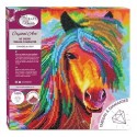 KIT TABLEAU CHEVAL AU VENT 30X30CM - BRODERIE DIAMANT SUR CHASSIS BOIS CRYSTAL