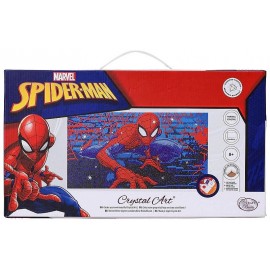 KIT TABLEAU SPIDERMAN PANORAMA 40X22CM BRODERIE DIAMANT SUR CHASSIS BOIS