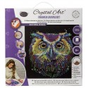 KIT TABLEAU HIBOU COULEUR 30X30CM BRODERIE DIAMANT SUR CHASSIS BOIS CRYSTAL