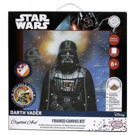 KIT TABLEAU DARK VADOR 30X30CM BRODERIE DIAMANT SUR CHASSIS BOIS CRYSTAL