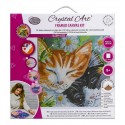 KIT TABLEAU CHATS DORMEURS 30X30CM BRODERIE DIAMANT SUR CHASSIS BOIS CRYSTAL