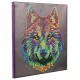 Kit tableau loup couleur 30x30cm broderie diamant sur chassis bois crystal-lilojouets-questembert-muzillac-morbihan