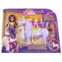 LICORNE SONORE LUMINEUSE 28CM WILDSTAR AVEC POUPEE 24CM - L'ECOLE DES LICORNES