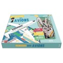 COFFRET A LA DECOUVERTE DES AVIONS - 45 MAGNETS LIVRE ET PLATEAU AIMANTE
