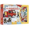COFFRET A LA DECOUVERTE POMPIERS - 80 MAGNETS LIVRE ET PLATEAU AIMANTE