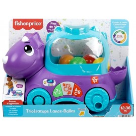 DINO TRICERAOPS LANCE-BALLES A TIRER SONORE ET LUMINEUX