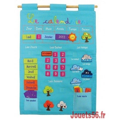 CALENDRIER BASIC BLEU EN COTON-jouets-sajou-56