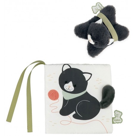 IMAGIER TISSU CHAT CHAMALLOW A LA MAISON - MON COFFRET IMAGIER KALOO-LiloJouets-Questembert-Muzillac-Morbihan