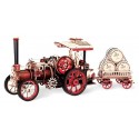 MAQUETTE LOCOMOTIVE A VAPEUR ET WAGON MECANIQUE BOIS STEAM ENGINE - 469 PIECES
