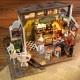 Maquette le cafe avec led - maison miniature diy - 25x15x20cm 183 pieces-lilojouets-questembert-muzillac-morbihan