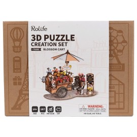 MAQUETTE CHARIOT A FLEURS EN BOIS - 24X16X21CM 187 PIECES