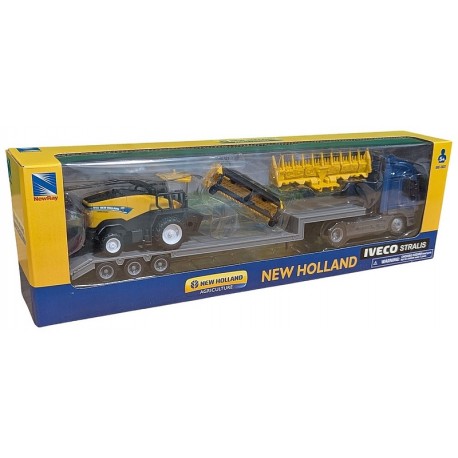 CAMION IVECO AVEC REMORQUE ET MOISSONNEUSE NEW HOLLAND 40CM-LiloJouets-Questembert-Muzillac-Morbihan