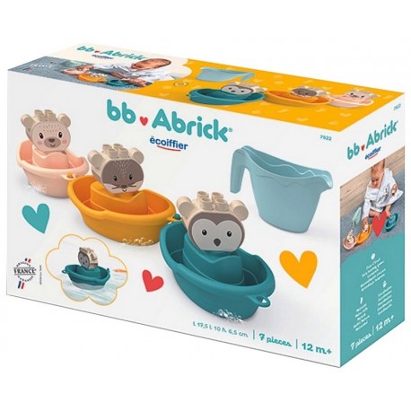 PACK 3 BATEAUX DE BAIN AVEC BROCK - 7 PIECES - BB ABRICK-LiloJouets-Questembert-Muzillac-Morbihan