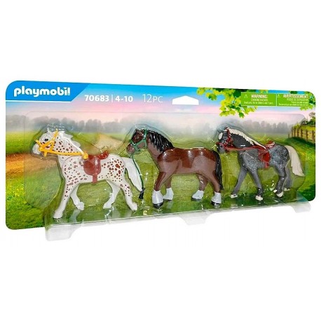 70683 PACK 3 CHEVAUX 12 PIECES - PLAYMOBIL COUNTRY-LiloJouets-Questembert-Muzillac-Morbihan