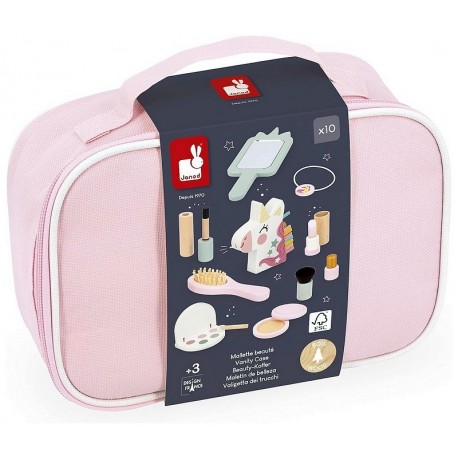 MALLETTE DE BEAUTE LENA LA LICORNE - 10 ACCESSOIRES FACTICES EN BOIS - JANOD-LiloJouets-Questembert-Muzillac-Morbihan