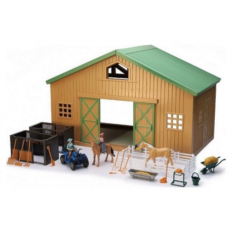 MAXI COFFRET VALLEY RANCH AVEC GRANGE QUAD PERSONNAGES ANIMAUX ET ACCESSOIRES-LiloJouets-Questembert-Muzillac-Morbihan