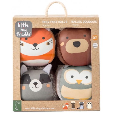 PACK 4 BALLES DOUDOUS HOCHET - Animaux de la Foret - DOOBALLS-LiloJouets-Questembert-Muzillac-Morbihan