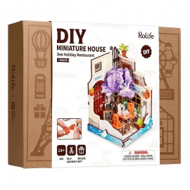 MAQUETTE RESTAURANT BORD DE MER - MAISON MINIATURE DIY - 10X10X13CM 68 PIECES-LiloJouets-Questembert-Muzillac-Morbihan