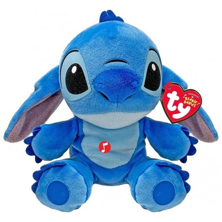 PELUCHE MUSICALE STITCH 18CM DISNEY - BEANIE BABIES-LiloJouets-Questembert-Muzillac-Morbihan