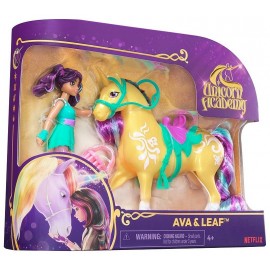 PACK FIGURINE AVA ET LICORNE LEAF A COIFFER - L'ECOLE DES LICORNES-LiloJouets-Questembert-Muzillac-Morbihan