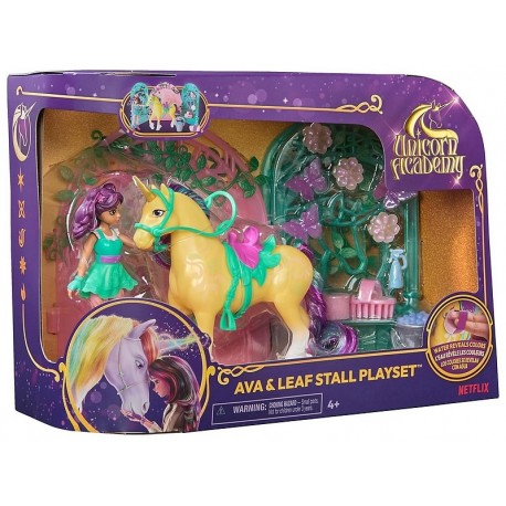 PACK FIGURINE AVA ET LICORNE LEAF A COIFFER ET ACCESSOIRES - L'ECOLE DES LICORNE-LiloJouets-Questembert-Muzillac-Morbihan