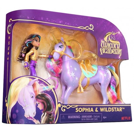 PACK FIGURINE SOPHIA ET LICORNE WILDSTAR A COIFFER - L'ECOLE DES LICORNES-LiloJouets-Questembert-Muzillac-Morbihan