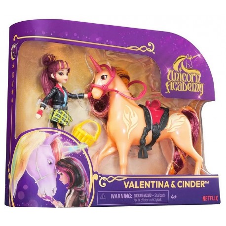 PACK FIGURINE VALENTINA ET LICORNE SILVER A COIFFER - L'ECOLE DES LICORNES-LiloJouets-Questembert-Muzillac-Morbihan