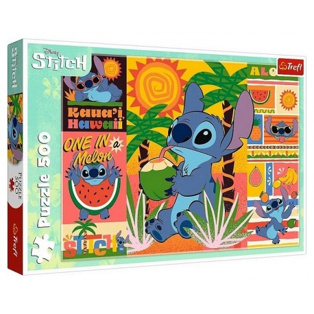 PUZZLE STITCH DISNEY 500 PIECES 48X34CM - TREFL-LiloJouets-Questembert-Muzillac-Morbihan