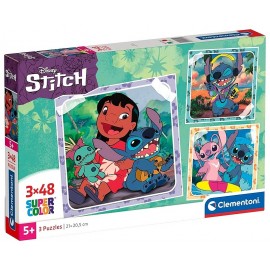 PUZZLES STITCH ET SES AMIS 3X48 PIECES 21X21CM