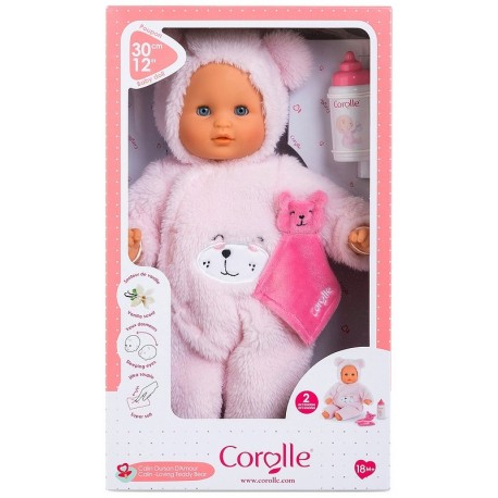 BEBE CALIN OURSON D'AMOUR ROSE 30CM AVEC BIBERON-LiloJouets-Questembert-Muzillac-Morbihan