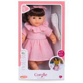 POUPEE JULIE 36CM BRUNE AVEC ROBE ET BROSSE A CHEVEUX - COROLLE