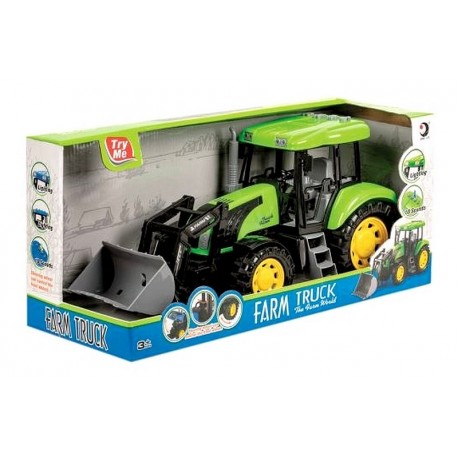 TRACTEUR A FRICTION 42CM SONS ET LUMIERES AVEC PELLE A L'AVANT-LiloJouets-Questembert-Muzillac-Morbihan