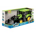 TRACTEUR A FRICTION 42CM SONS ET LUMIERES AVEC PELLE A L'AVANT