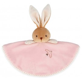 DOUDOU ROND LAPIN ROSE 24CM - AVEC BOITE KALOO INTEMPOREL-LiloJouets-Questembert-Muzillac-Morbihan