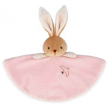 DOUDOU ROND LAPIN ROSE 24CM - AVEC BOITE KALOO INTEMPOREL-LiloJouets-Questembert-Muzillac-Morbihan