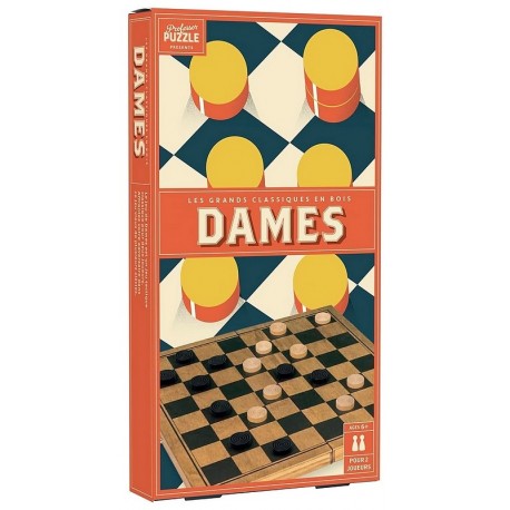 JEU DE DAMES EN BOIS - PLATEAU 25X25CM-LiloJouets-Questembert-Muzillac-Morbihan