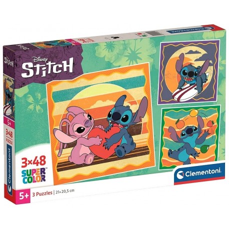 PUZZLES STITCH DISNEY 3X48 PIECES 21X21CM-LiloJouets-Questembert-Muzillac-Morbihan