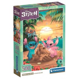PUZZLE STITCH DISNEY 500 PIECES 49X36CM AVEC POSTER-LiloJouets-Questembert-Muzillac-Morbihan