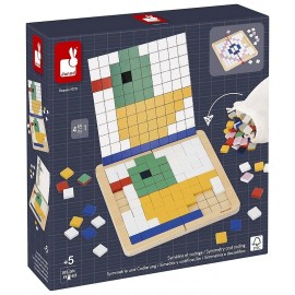 COFFRET MOSAIQUES SYMETRIE ET CODAGE 4EN1 - JANOD PEDAGOGIQUE-LiloJouets-Questembert-Muzillac-Morbihan