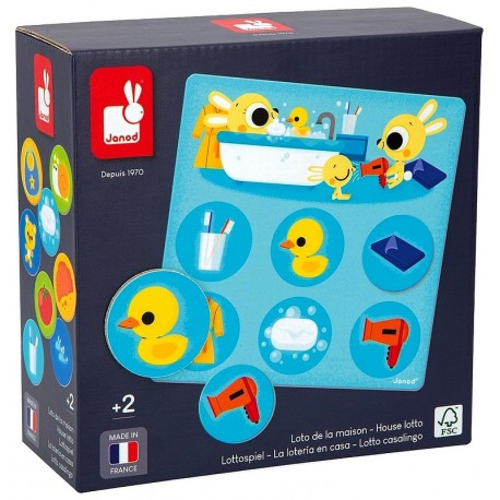 JEU LOTO DE LA MAISON - 4 PLANCHES 15X15CM ET 24 PIONS-LiloJouets-Questembert-Muzillac-Morbihan