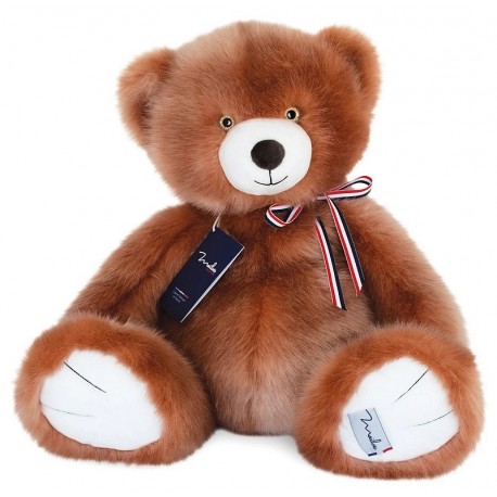 PELUCHE OURS FRANCAIS 35CM MARRON GLACE - Fabrication française-LiloJouets-Questembert-Muzillac-Morbihan