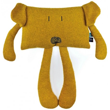 COUSSIN TOCTOC CHIEN OCRE - LES POP - Fabrication française-LiloJouets-Questembert-Muzillac-Morbihan