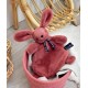 Doudou lapin bois de rose dorlotin 25cm - maÏlou - fabrication française-lilojouets-questembert-muzillac-morbihan