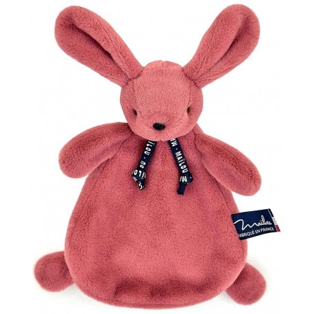 DOUDOU LAPIN BOIS DE ROSE DORLOTIN 25CM - MAÏLOU - Fabrication française-LiloJouets-Questembert-Muzillac-Morbihan