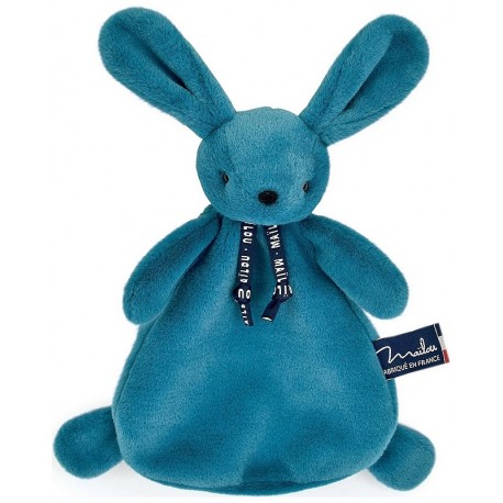 DOUDOU LAPIN BLEU MINERAL DORLOTIN 24CM - MAÏLOU - Fabrication française-LiloJouets-Questembert-Muzillac-Morbihan