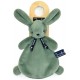 Doudou lapin vert fougere dorlotin 24cm - maÏlou - fabrication française-lilojouets-questembert-muzillac-morbihan